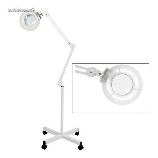 Lámpara de Pedestal con Lupa LED 5x Profesional - Altura 1.6m para Estética y Barbería
