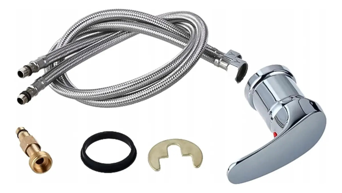 Llave Monocomando Lava Pelo Fijo Peluqueria Color Plateado Cromado