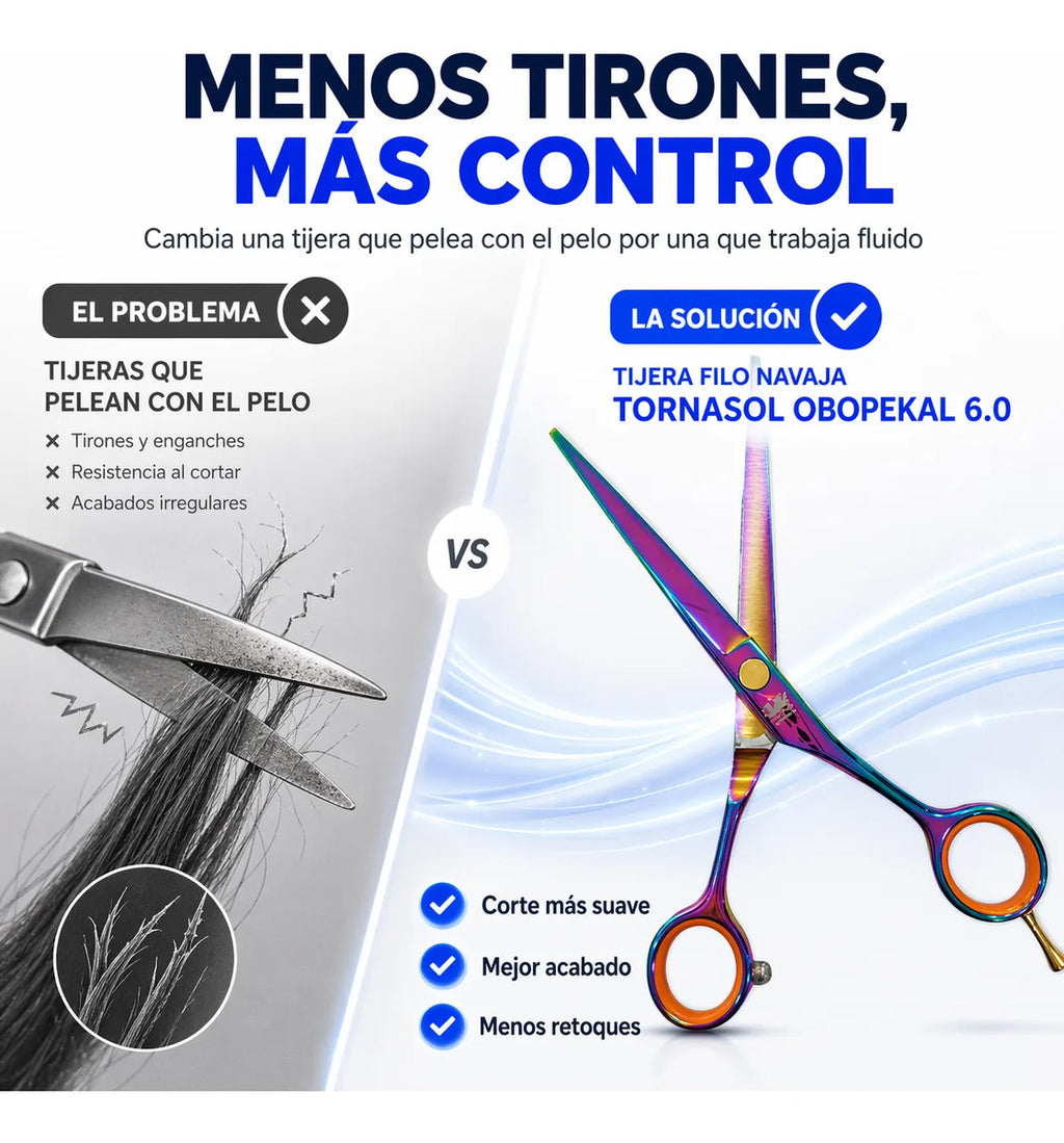Tijera Filo Navaja 6.0 Corte Limpio Tornasol Profesional