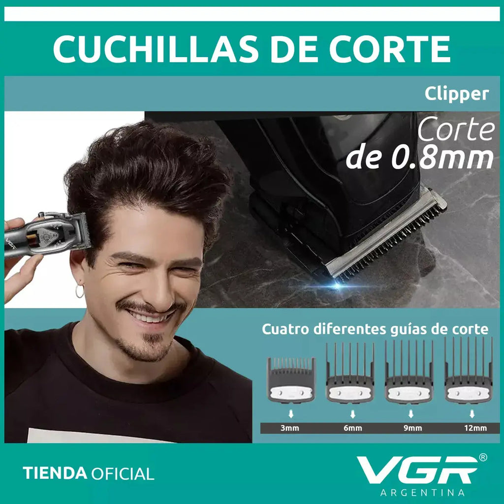 Máquina VGR V-653 Cortadora de Pelo Profesional Recargable 9000 RPM