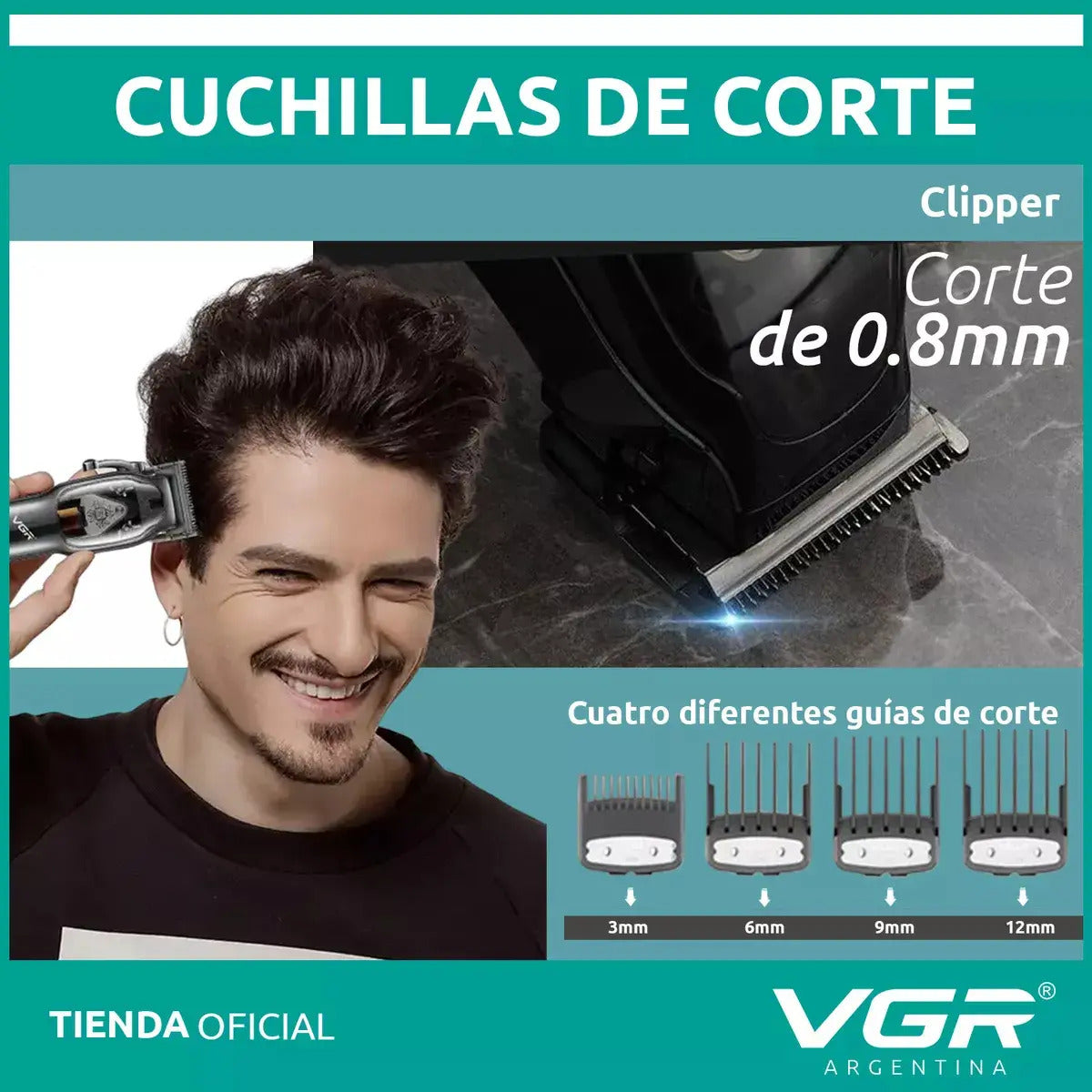 Máquina VGR V-653 Cortadora de Pelo Profesional Recargable 9000 RPM