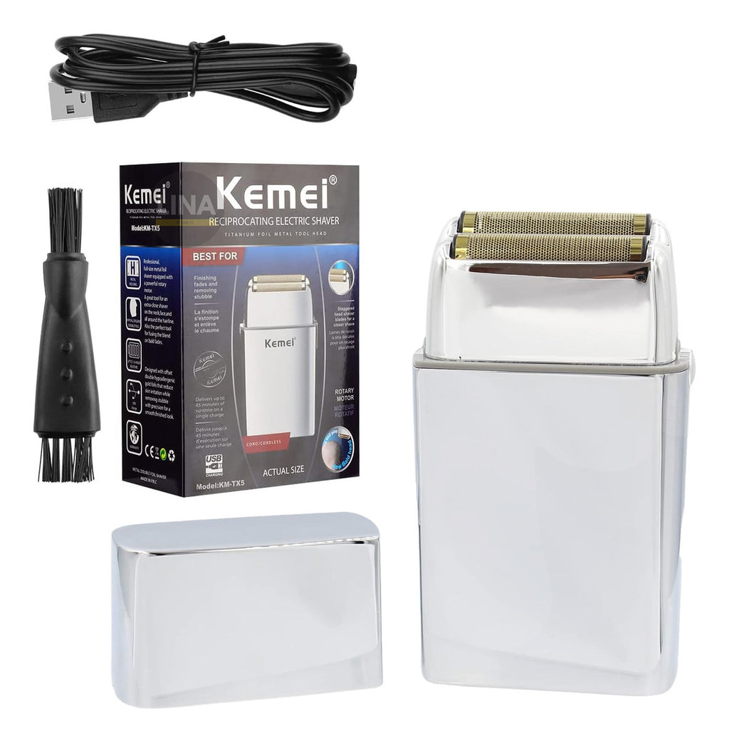 Afeitadora Profesional Kemei KM-TX5 Impermeable: Shaver de Titanio Hipolergénico
