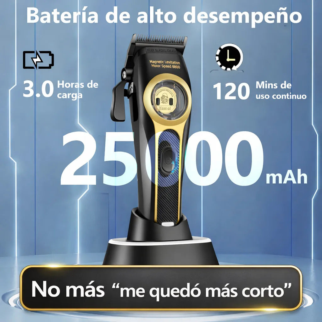 Máquina De Cortar Pelo Inalambrica Kemei 2373 Barbería Negro