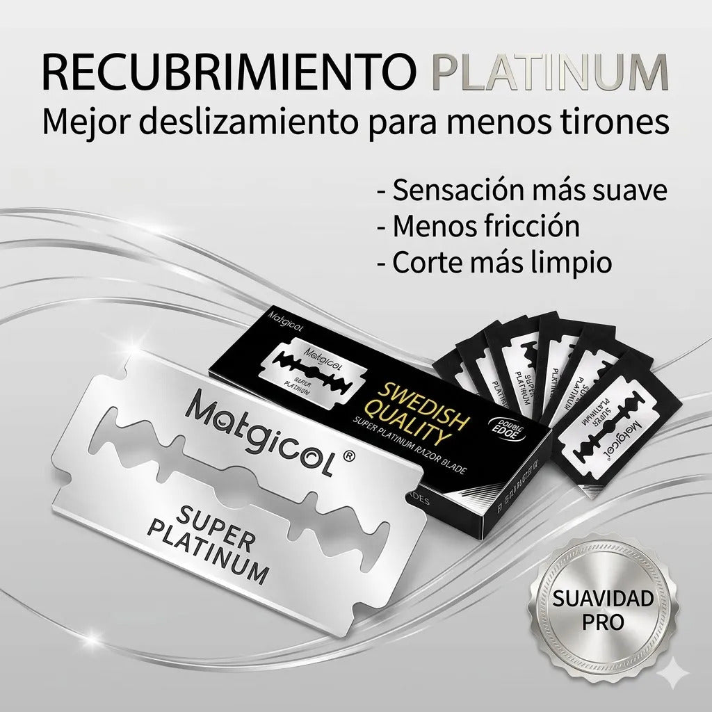 Cuchillas Afeitar Doble Filo Corte Limpio Acero Inoxidable