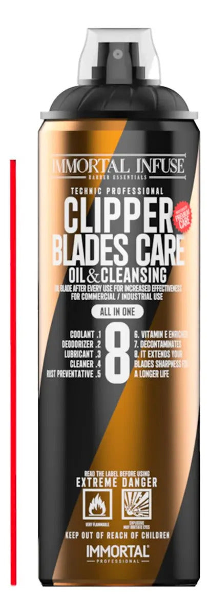 Cool Care 8 en 1 Immortal - Spray Mantenimiento Máquinas de Barbería 500ml