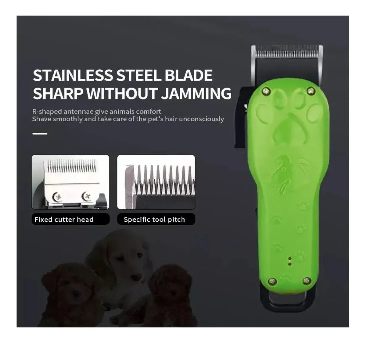 Maquina Cortadora Pelo Mascotas Perros Corte Kemei Verde Cw1