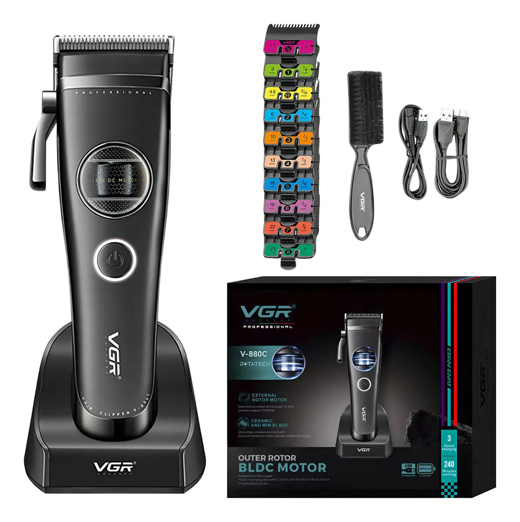 Máquina VGR V-880C Clipper Profesional 7200 RPM Motor BLDC Cerámica