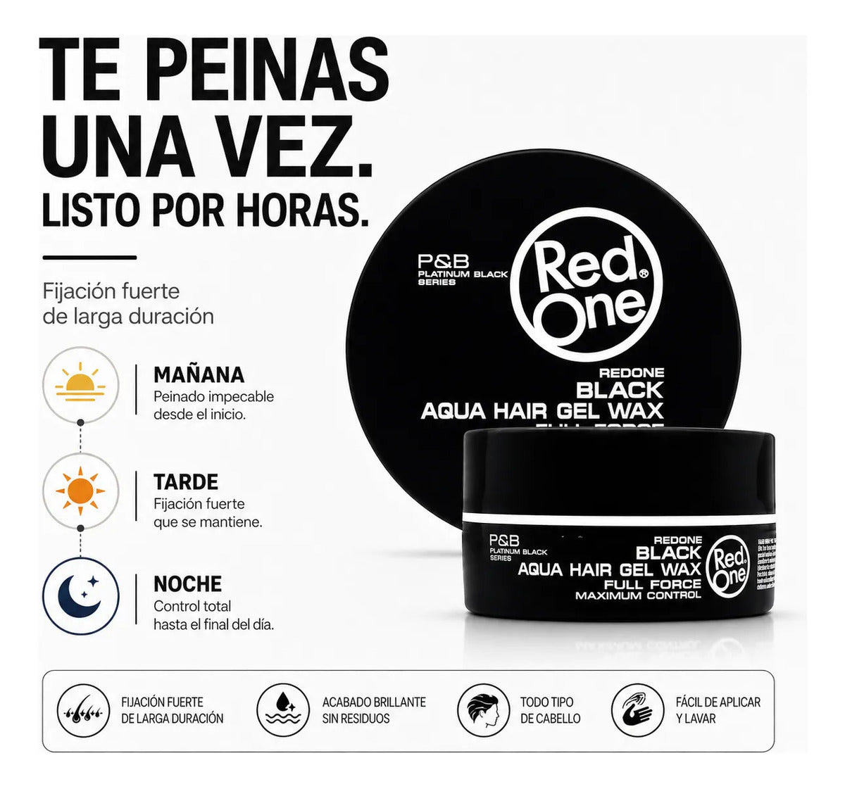 Cera Gel Para Cabello Full Force Control Red One Black150ml
