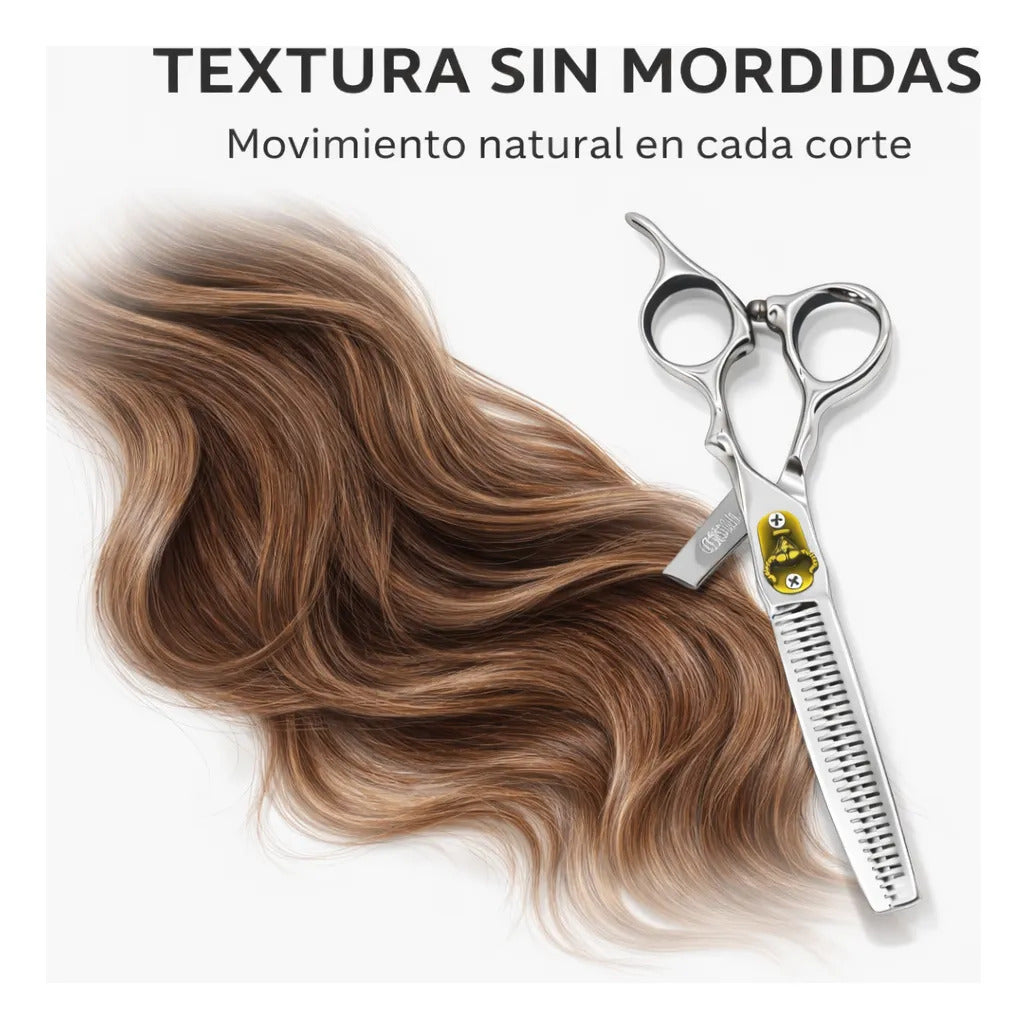 Tijeras Profesionales Peluquería Pack Corte+esculpidora 6.0