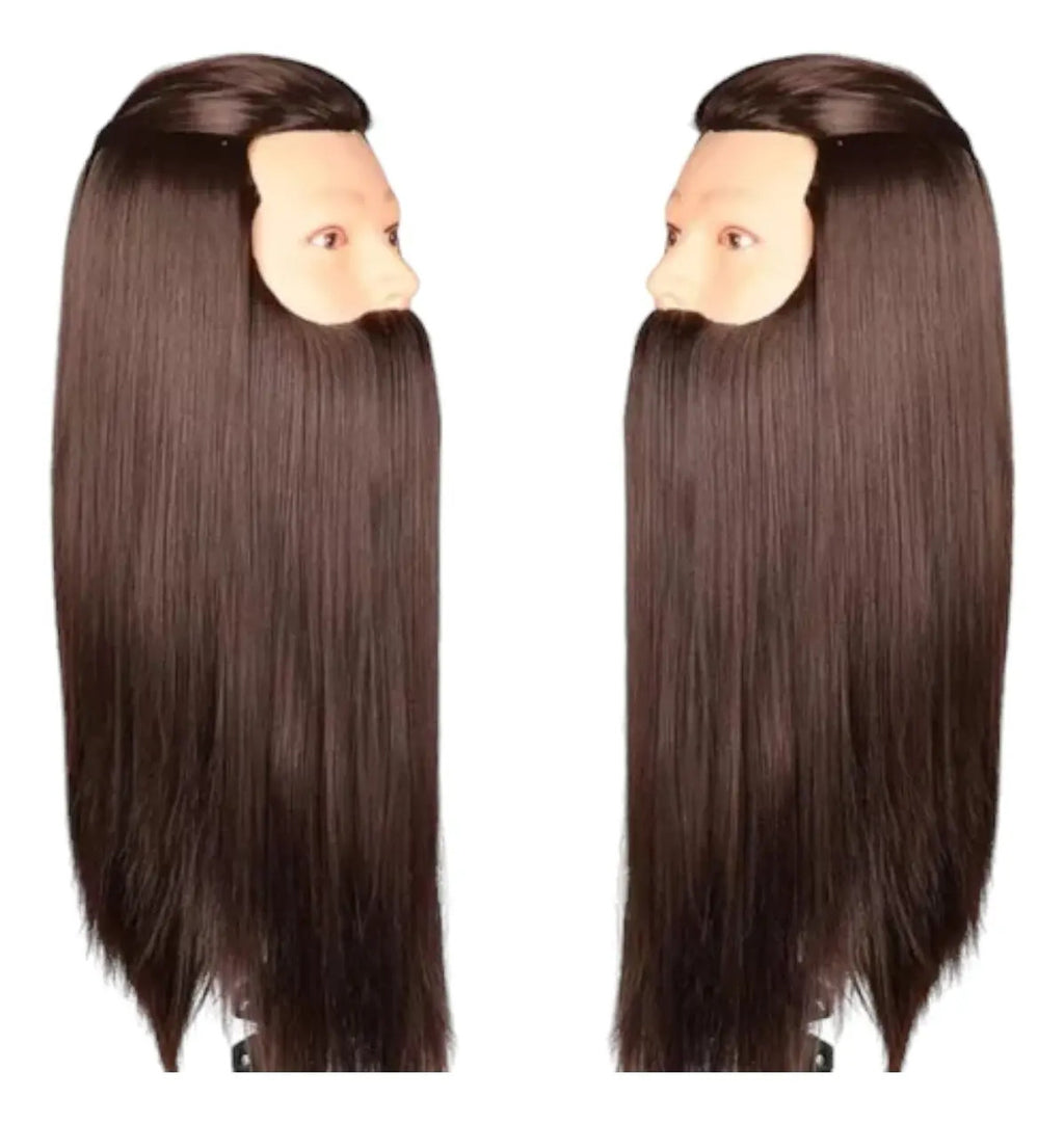Cabeza de Práctica Masculina con Barba para Barbería - 50cm con Soporte