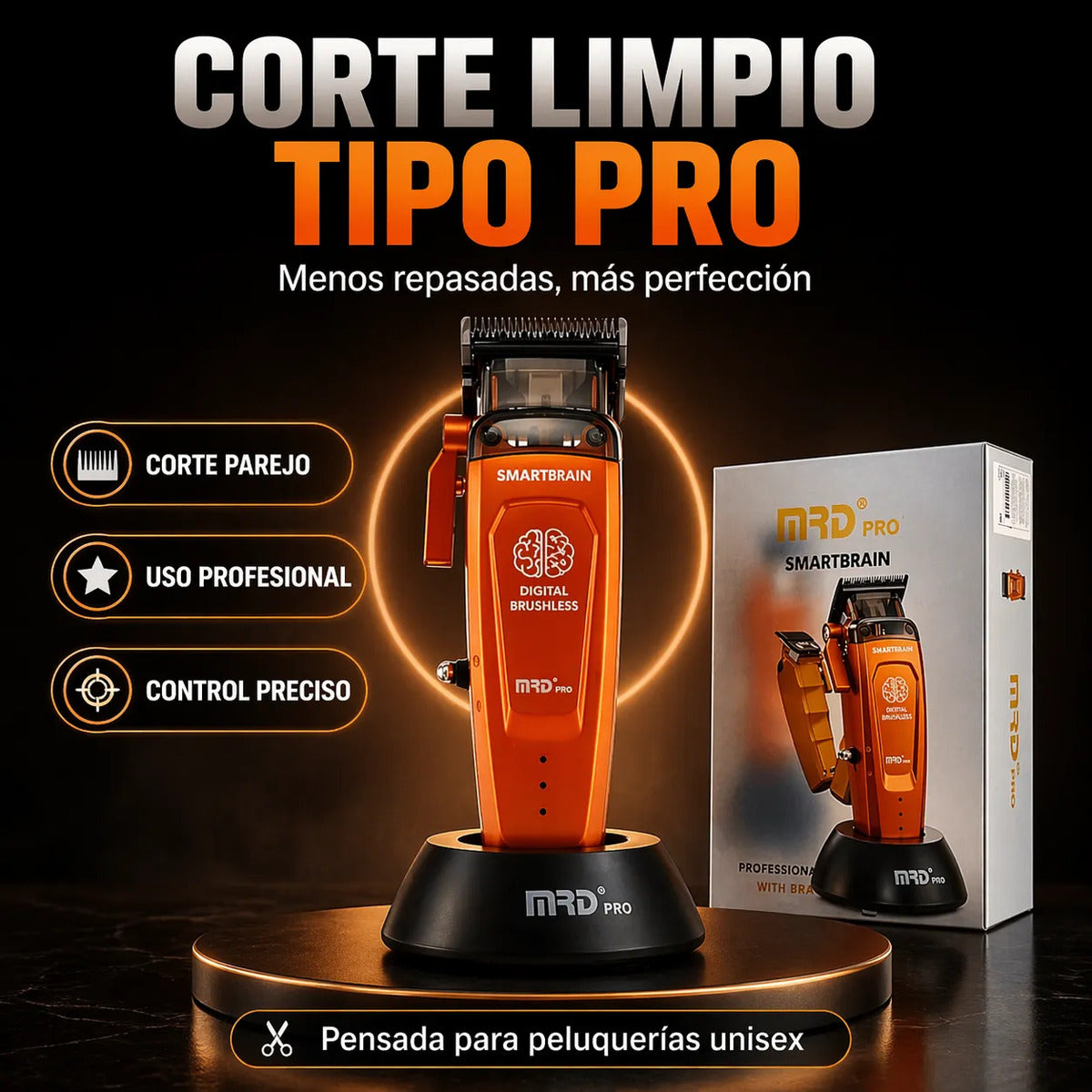Maquina De Cortar Pelo Mrd Pro Orange Smart Brain Hc-90-4