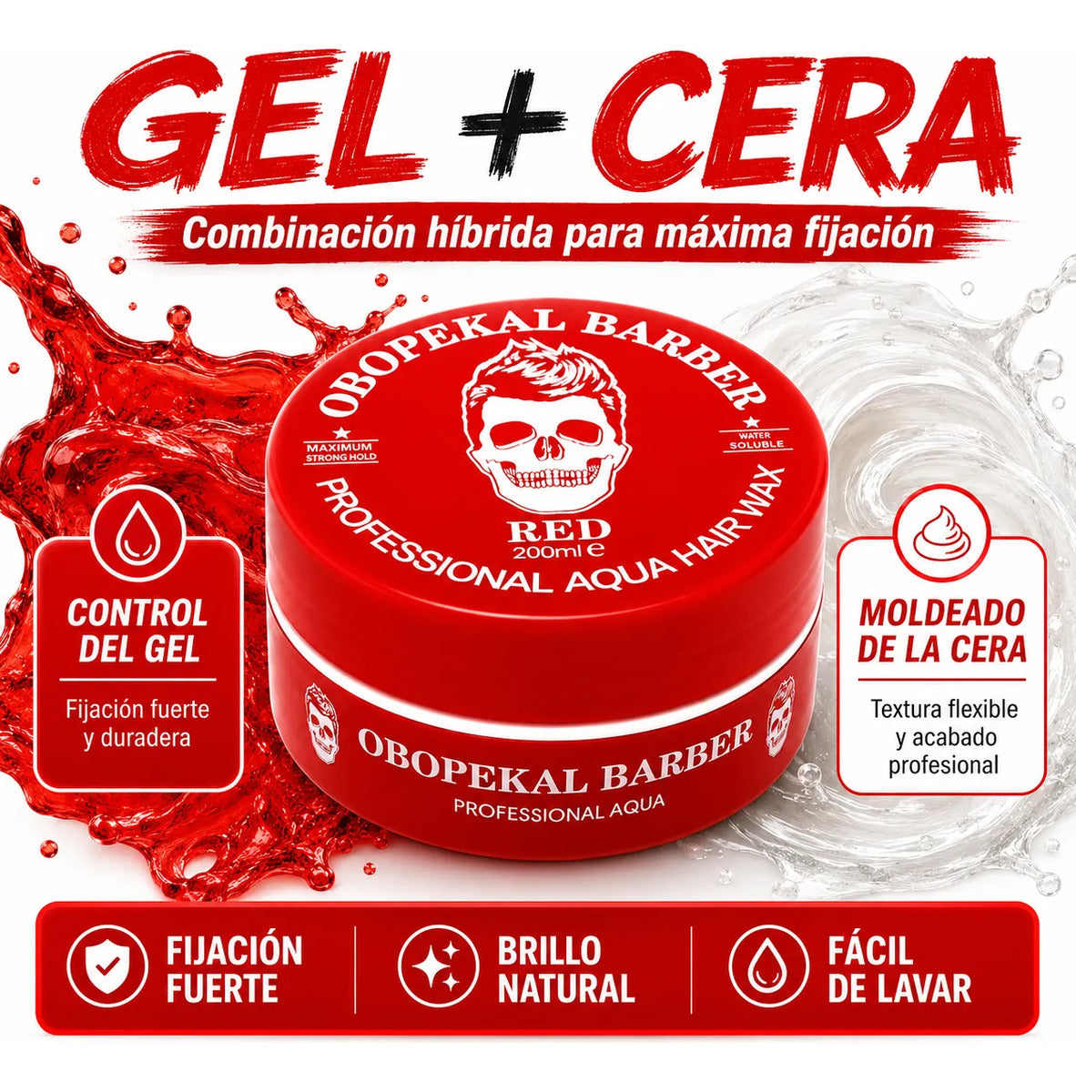 Cera Obopekal Para Barba Cabello Gel Pomada Capilar Barbería