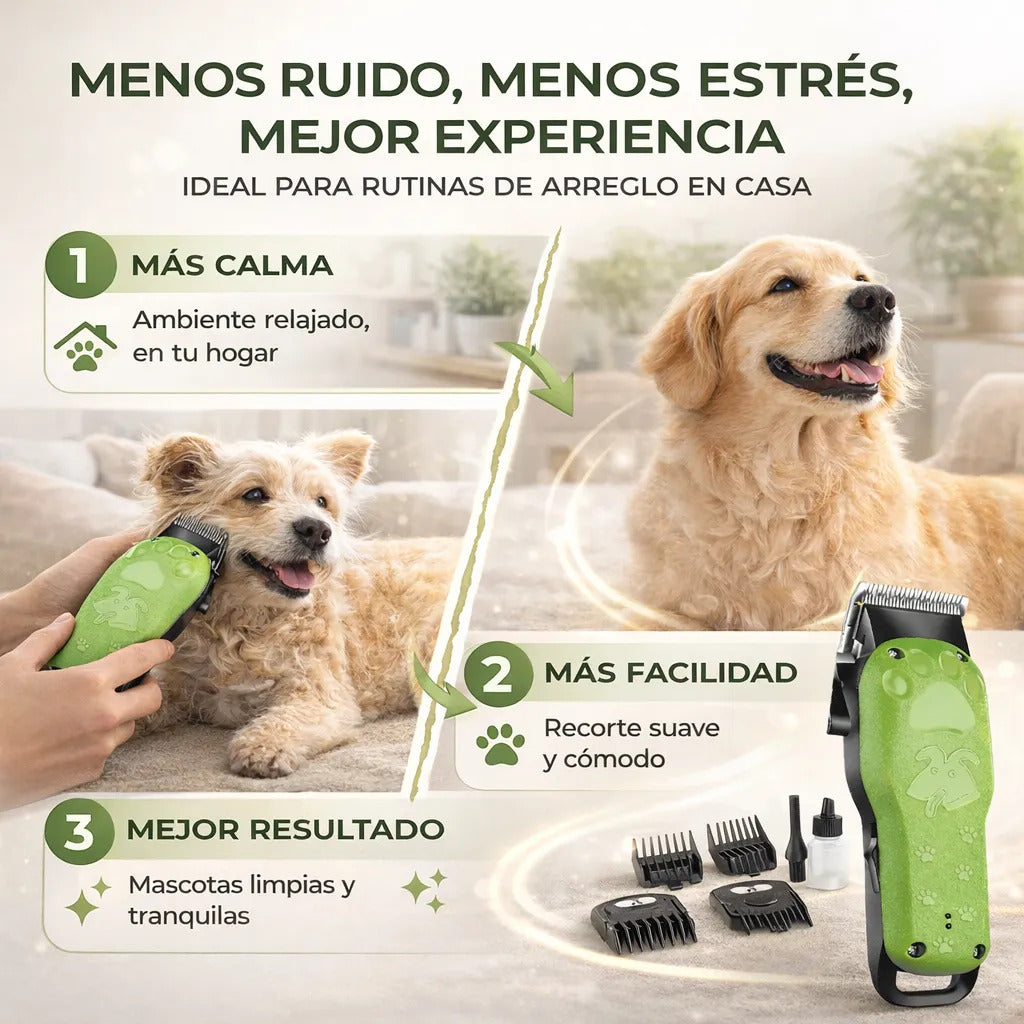 Maquina Cortadora Pelo Mascotas Perros Corte Kemei Verde Cw1