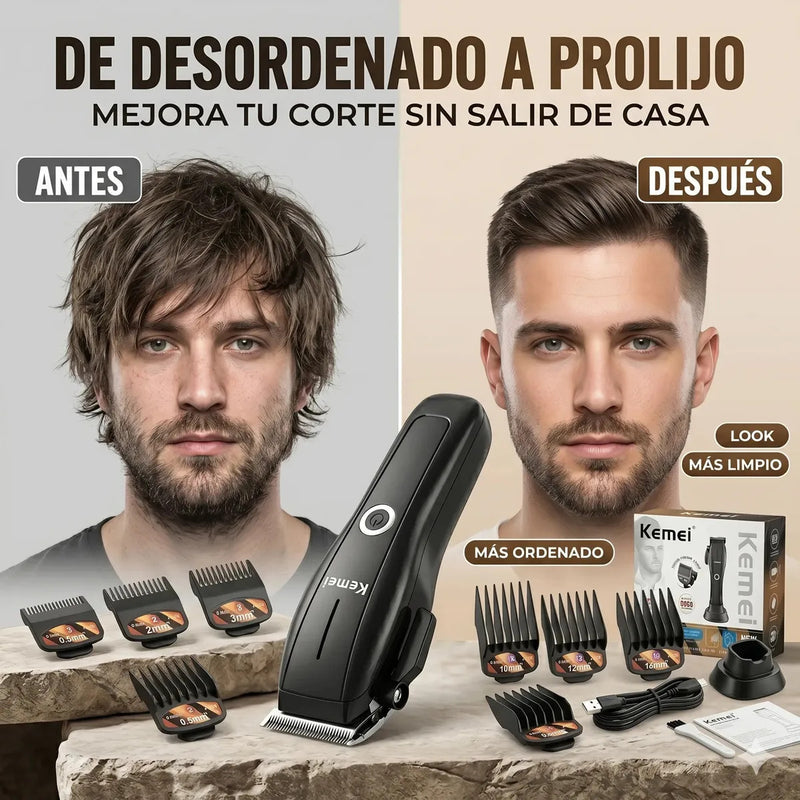 Maquina Corta Pelo Kemei 2286 Cortadora Cabello Negro Barber