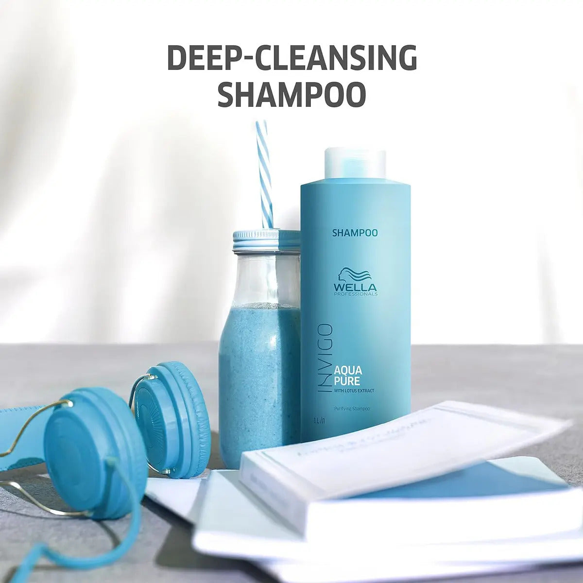 Shampoo Antiresiduos Wella Invigo Aqua Pure 1000ml - Limpieza Profunda Profesional