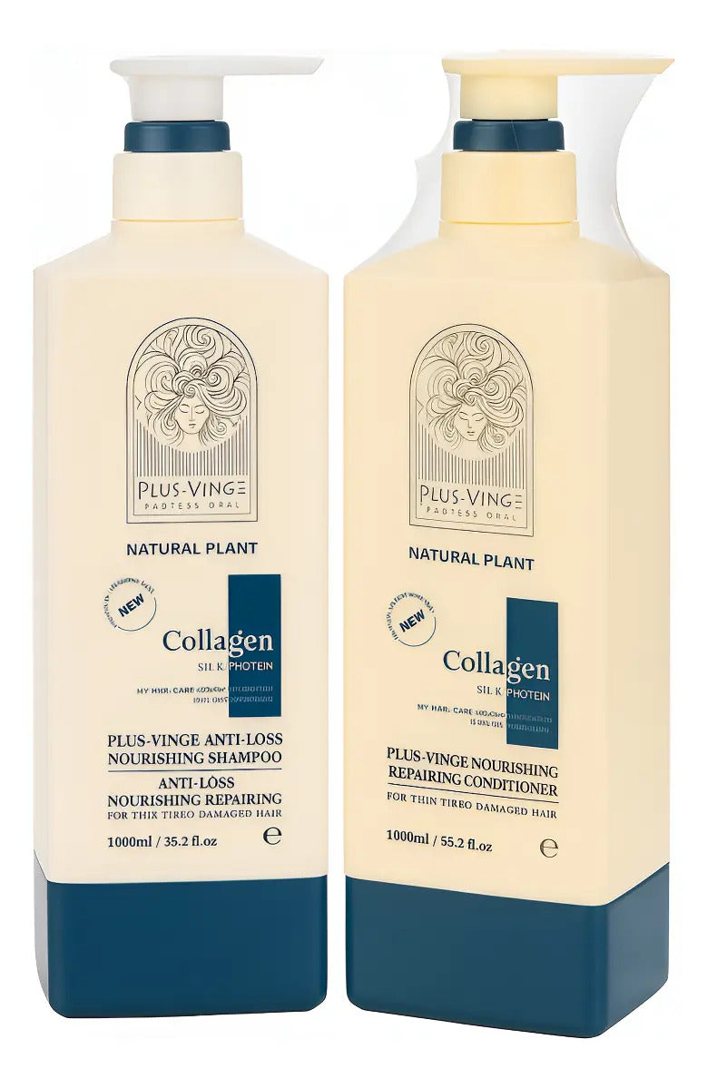 Set Plus-Vinge Collagen 1L: Shampoo y Acondicionador - Nutrición Intensiva