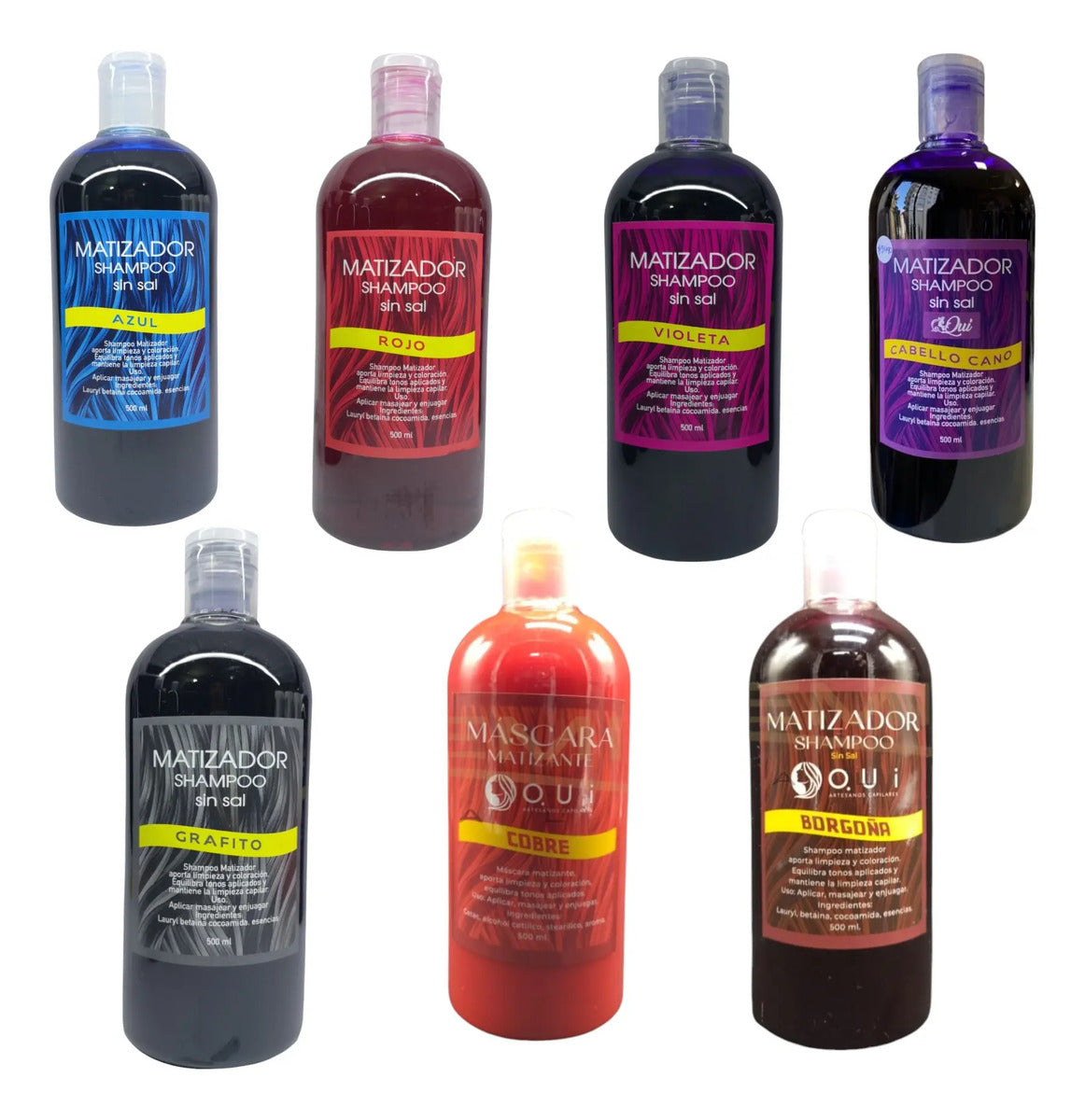 Pack 3 Shampoo Matizadores Profesionales - Rojo, Azul, Violeta y Grafito