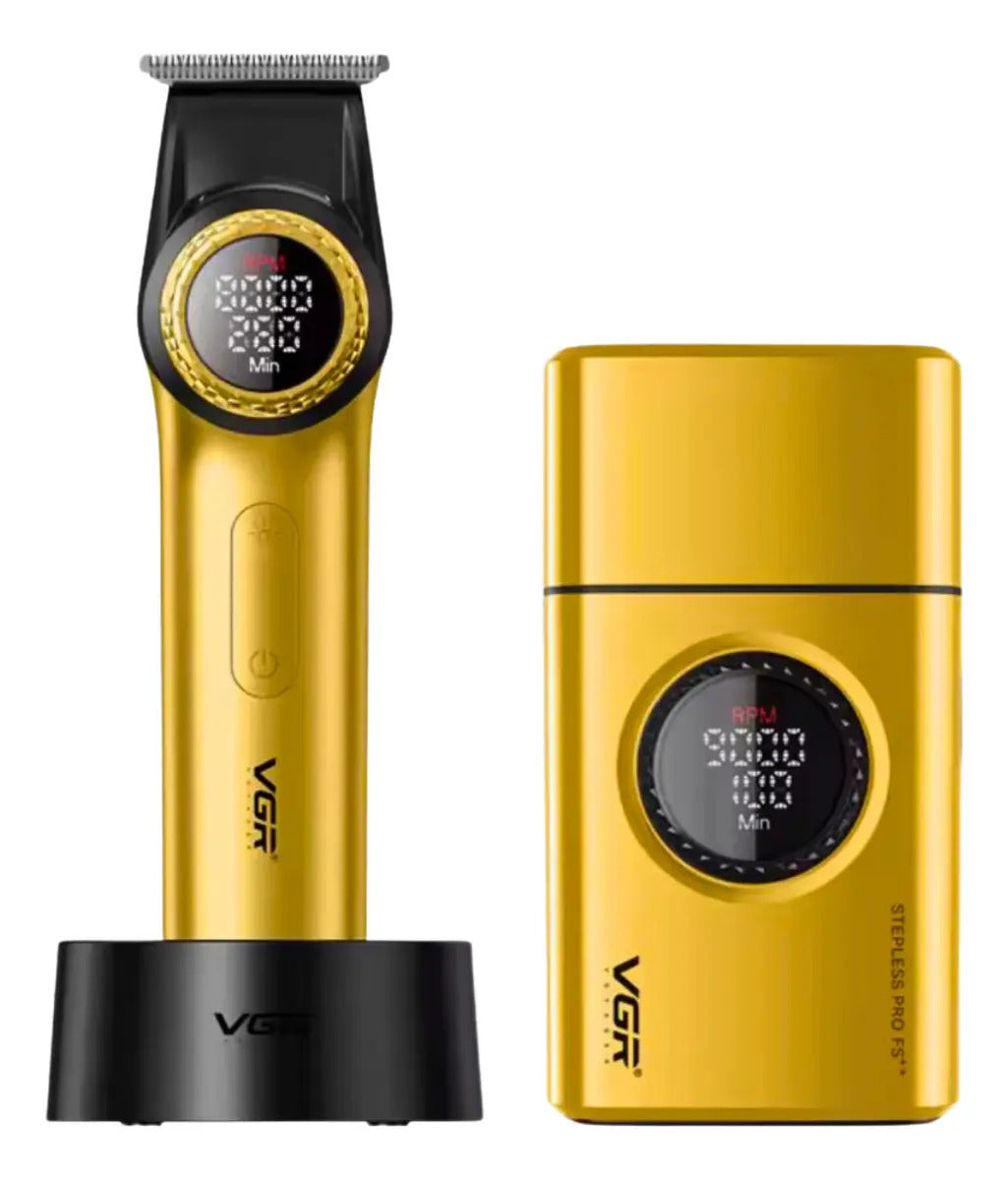 Combo VGR Trimmer V977 + Shaver 377 Afeitadora Profesional