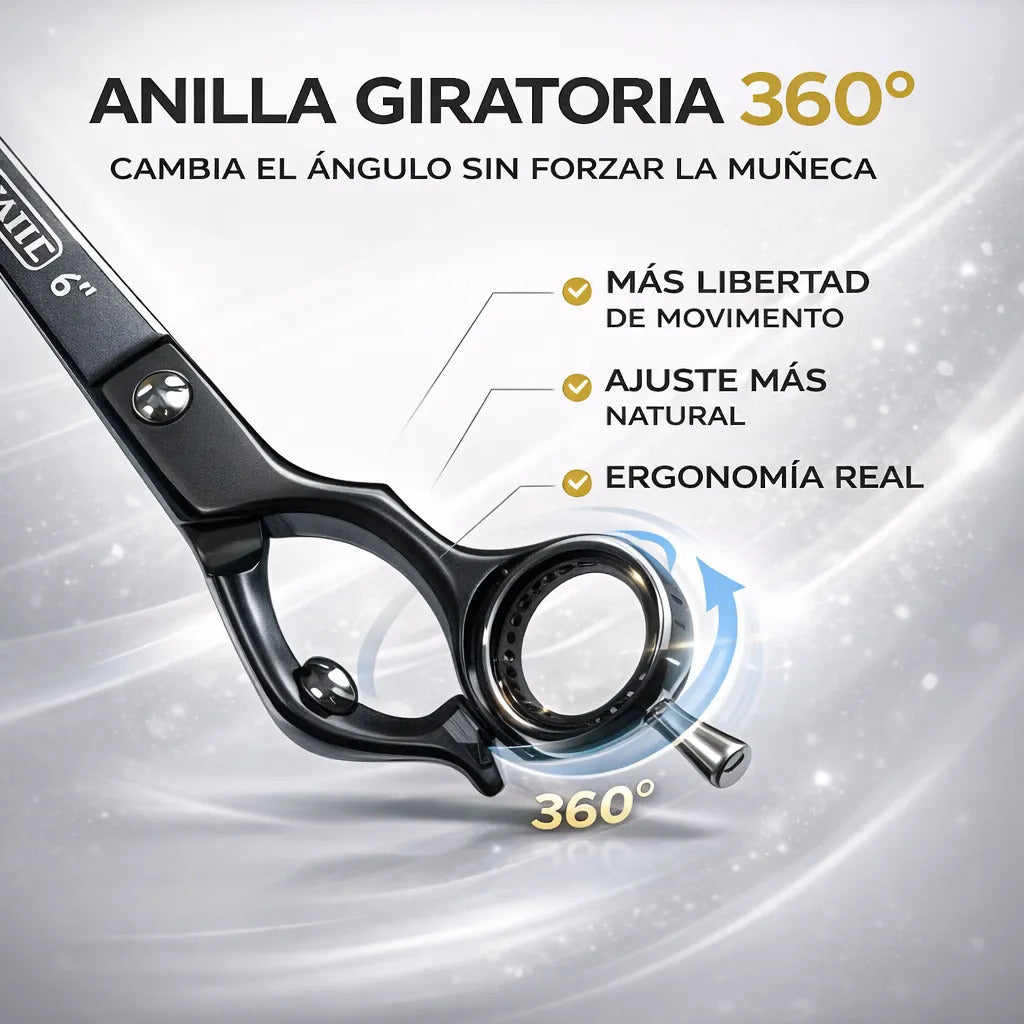 Tijera Profesional Wahl Para Zurdo Rotación 360 Filo Navaja