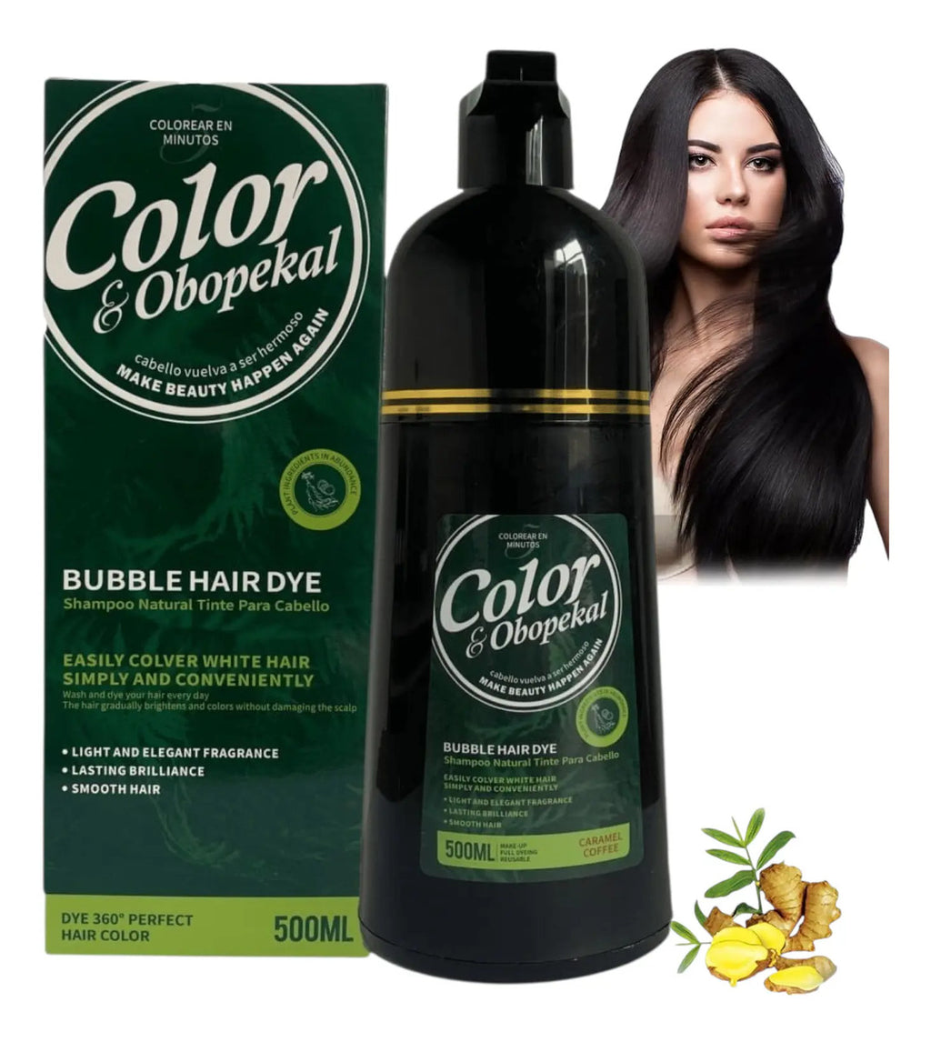 Shampoo Cubre Canas Obopekal 500ml - Tinte Natural Caramelo Profesional