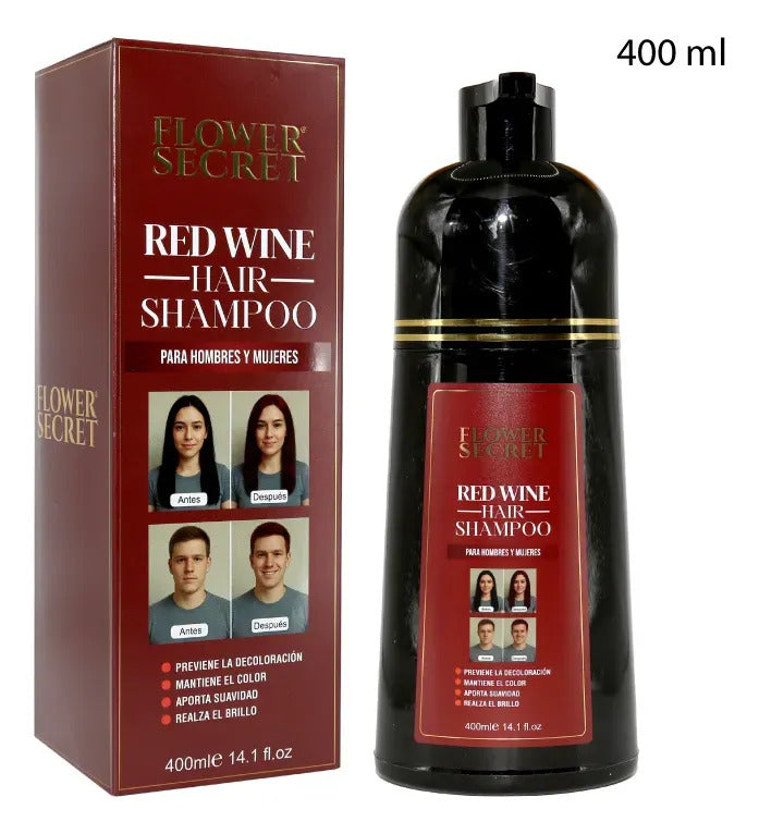 Shampoo Cubre Canas Rojo Flower Secret Color Intenso 400 Ml