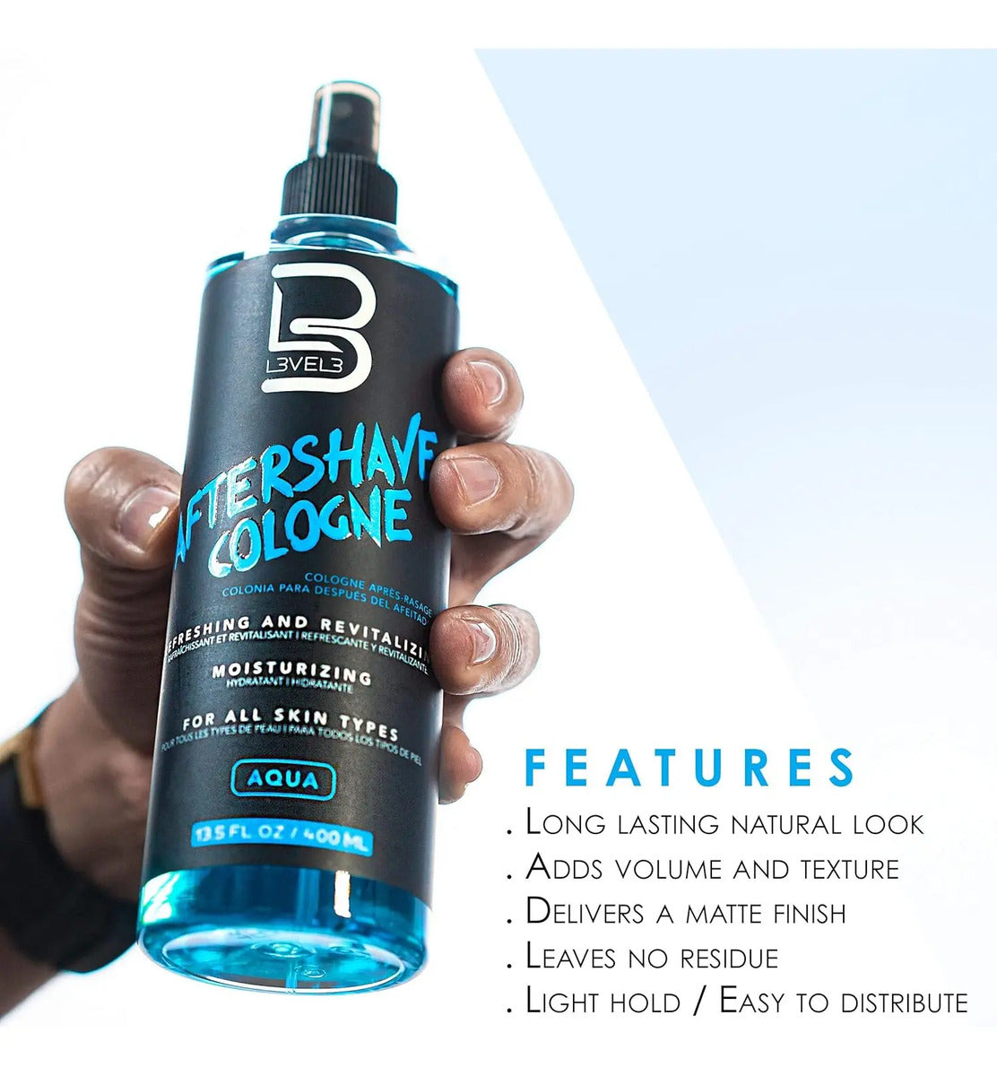 After Shave Colonia Aqua Level 3 - Loción Post Afeitado Profesional 400ml