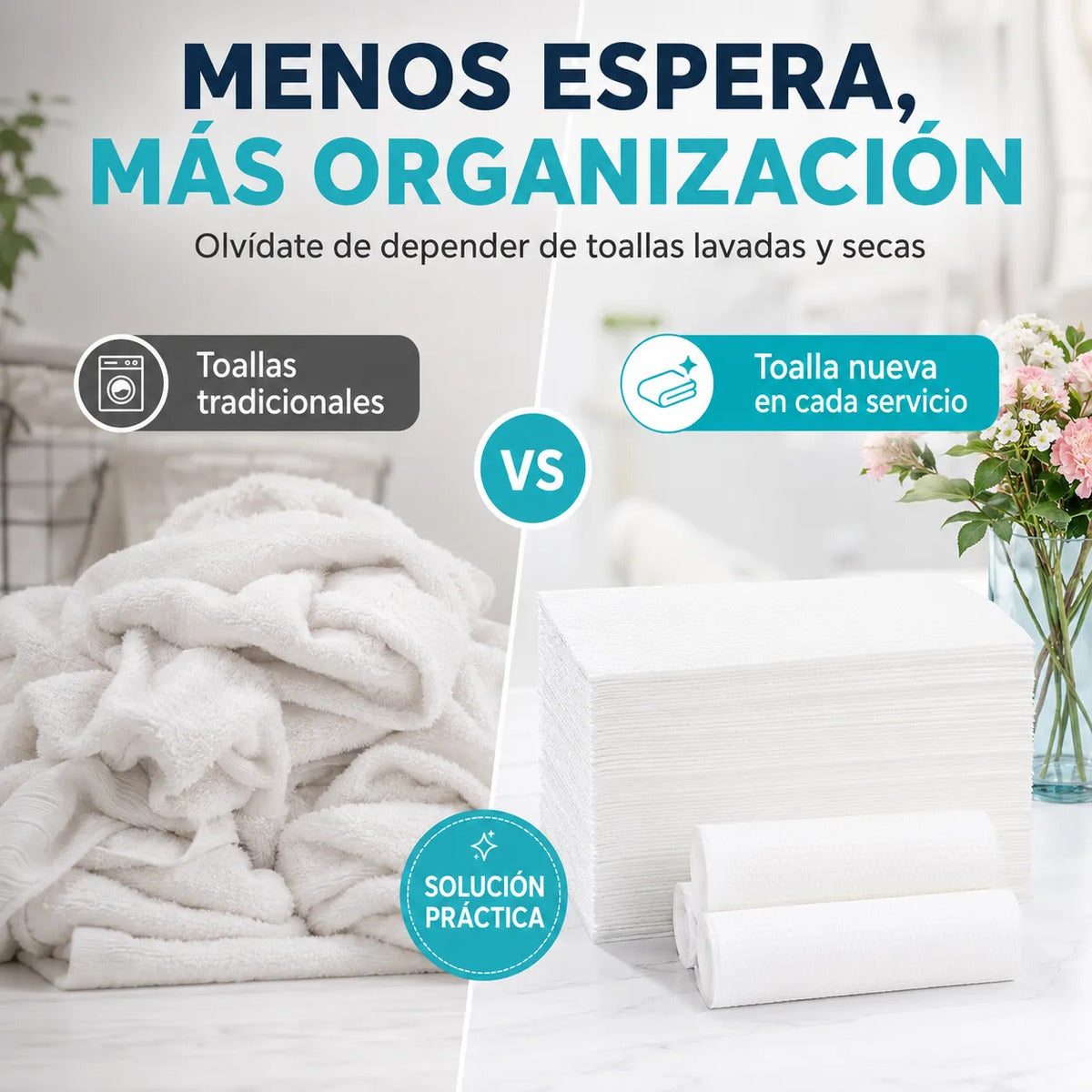 Pack 100 Toallas Desechables Para Cabello Uso Profesional