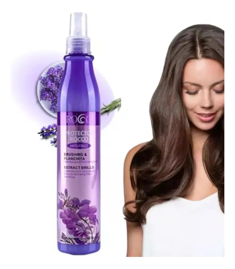 Protector Térmico Capilar Rocco Morado 375ml - Anti Frizz y Humedad