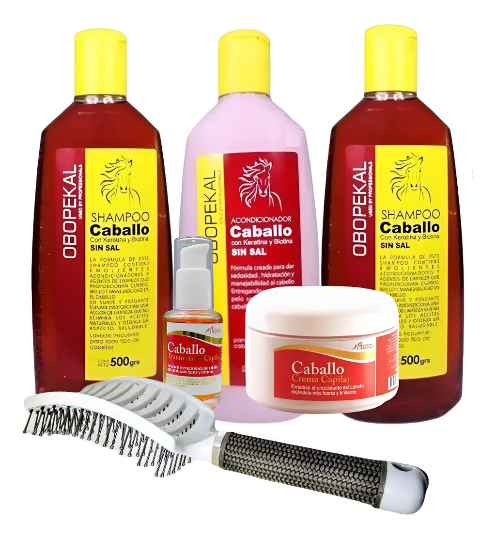 Pack Capilar Caballo Obopekal & Mflora - Kit Crecimiento y Fortalecimiento 6 Productos