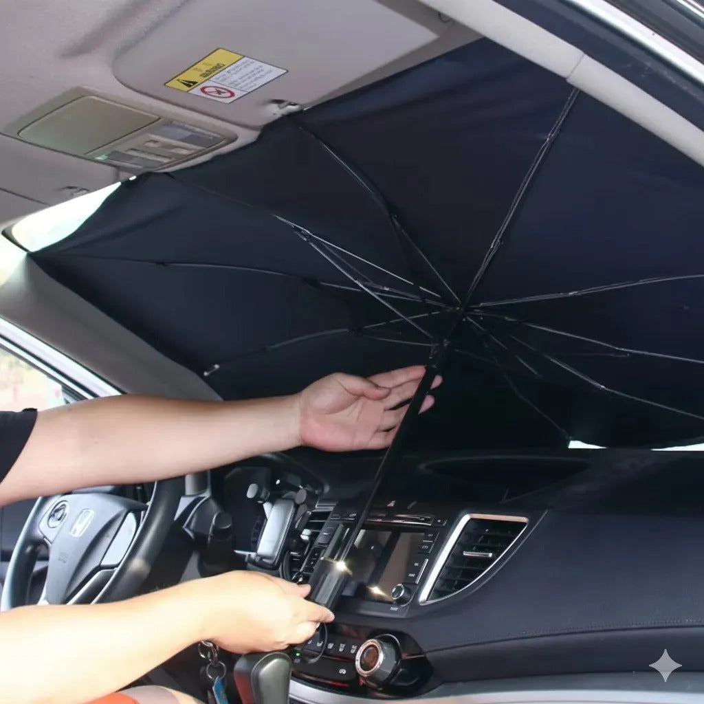 Tapa Sol Auto Tipo Sombrilla Cubre Parabrisa Plegable S
