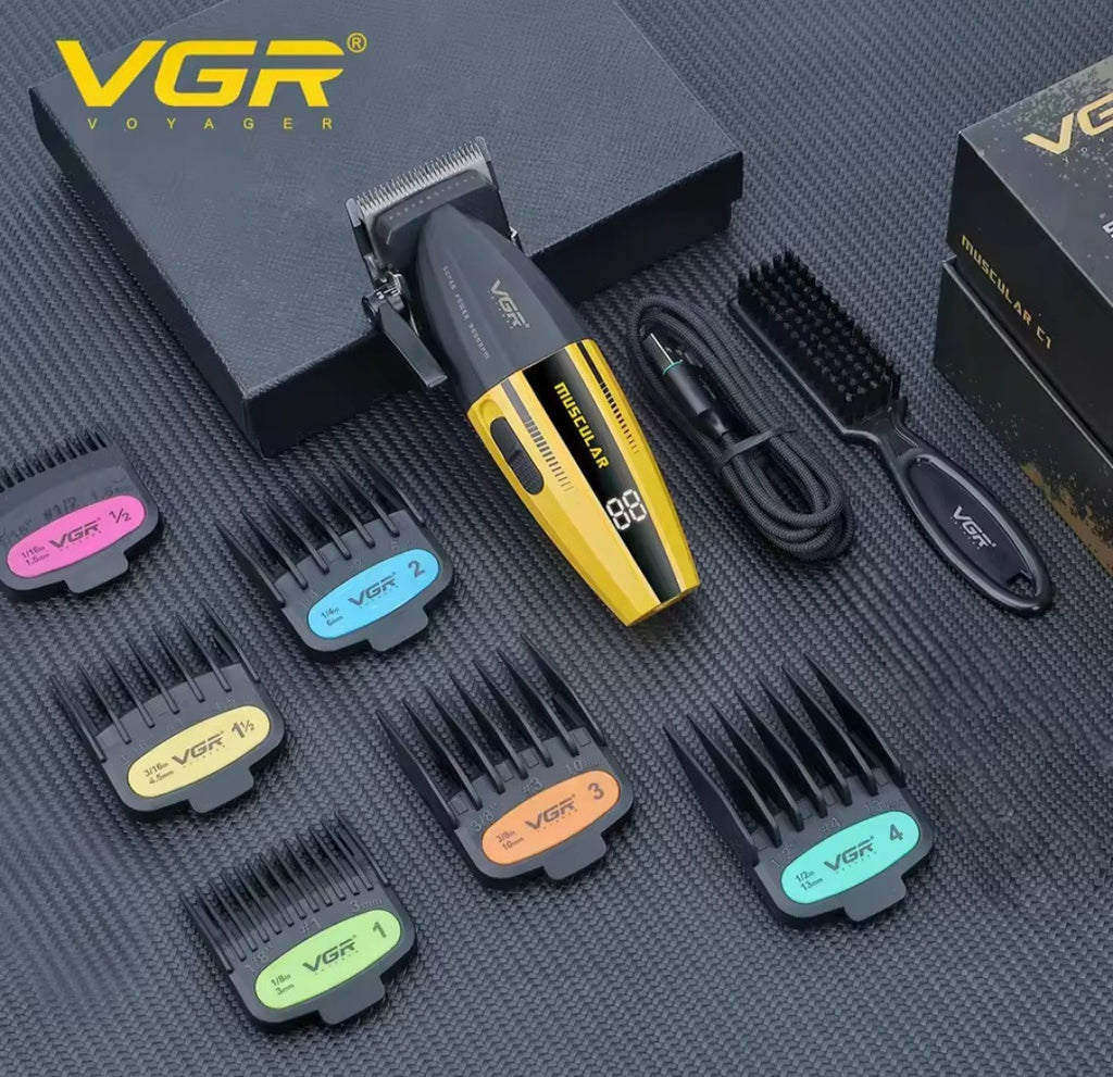Máquina Cortar Pelo VGR V-285 Profesional 9000RPM Muscular Amarilla
