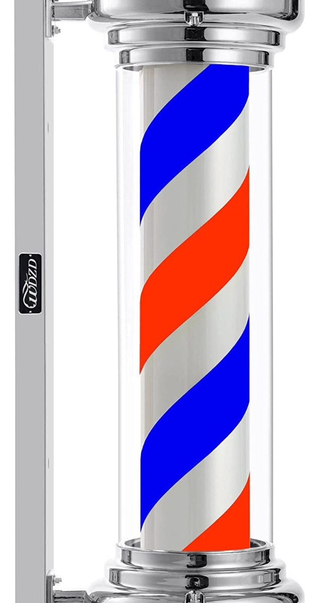 Poste de Barbería Profesional Gigante 100cm - Luz LED y Rotación Tricolor