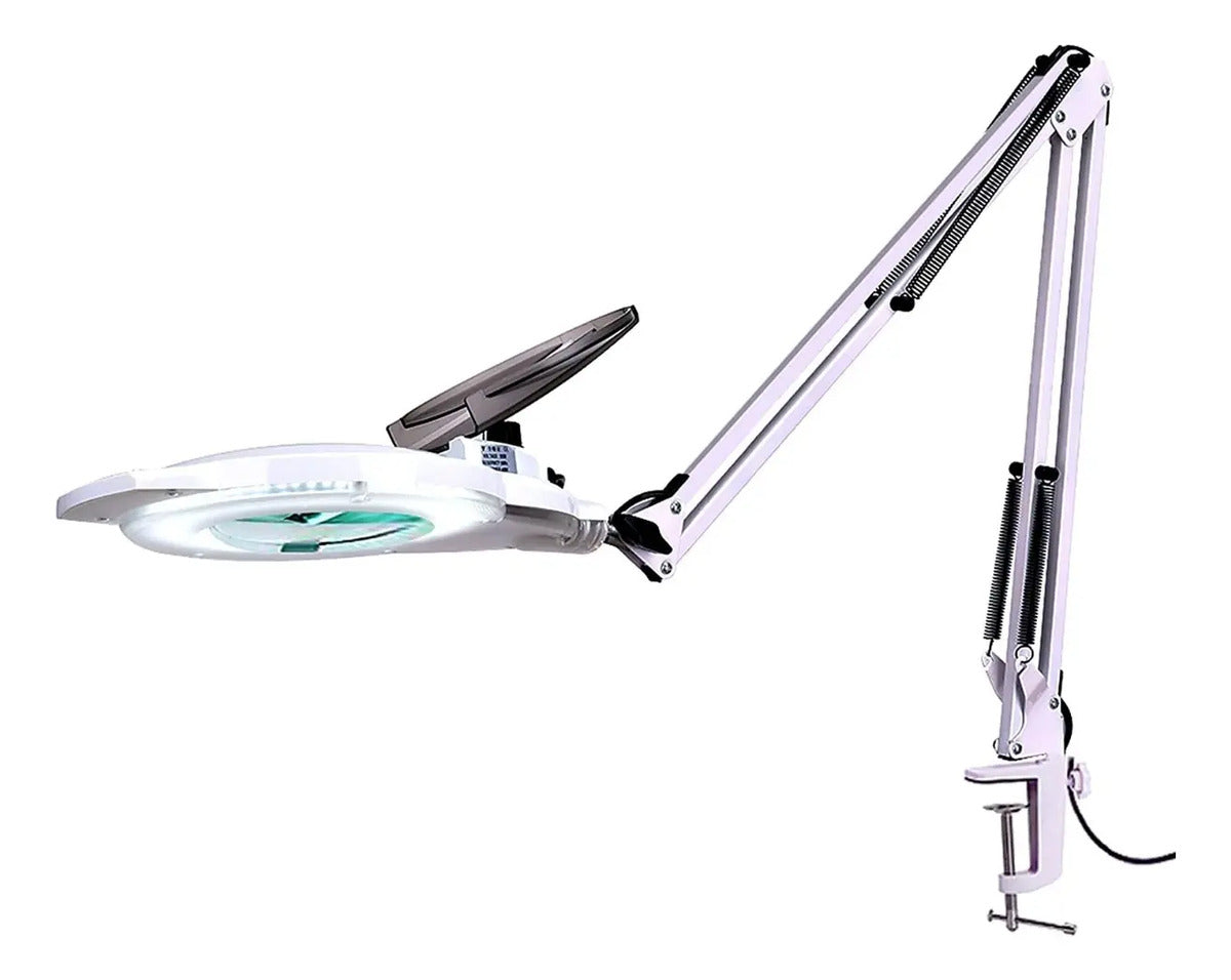 Lámpara de Mesa Profesional con Lupa y Luz LED Regulable - Brazo Articulado 104cm