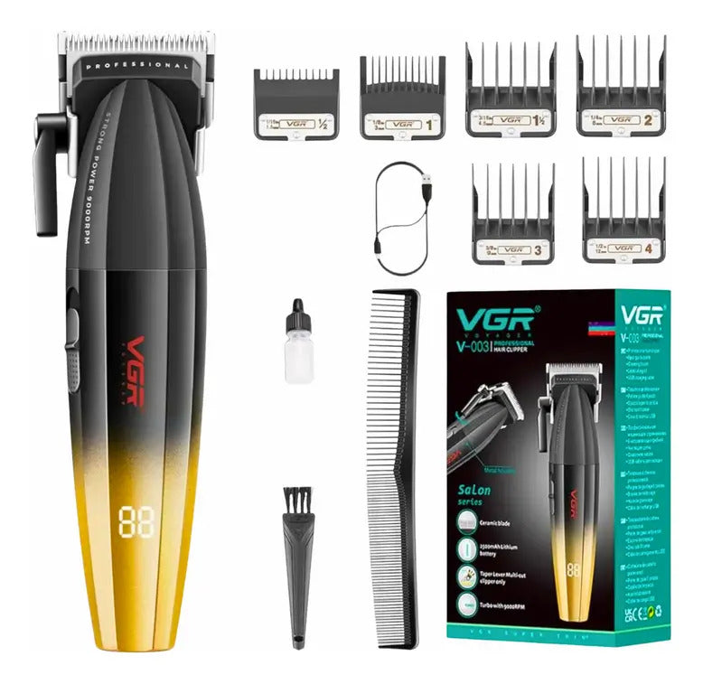 Combo VGR V-003 Clipper + V-906 Trimmer Profesional Dorado