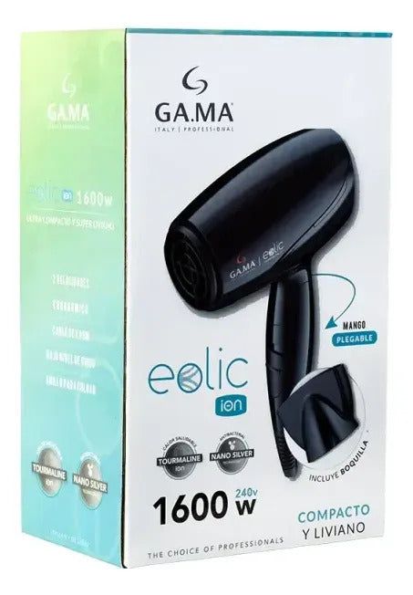 Secador De Pelo Gama Mini Plegable Italy Eolic Travel 1500w