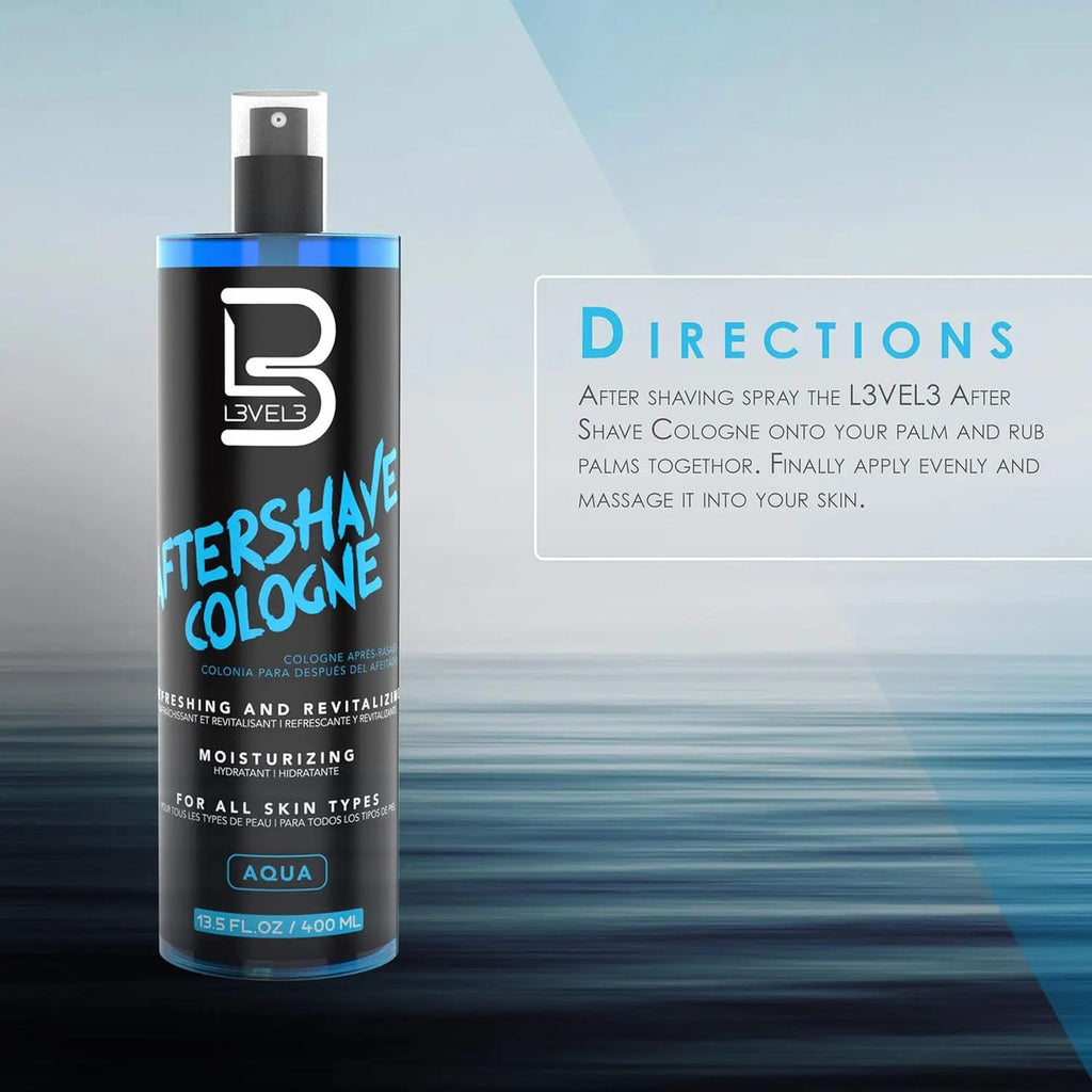 After Shave Colonia Aqua Level 3 - Loción Post Afeitado Profesional 400ml