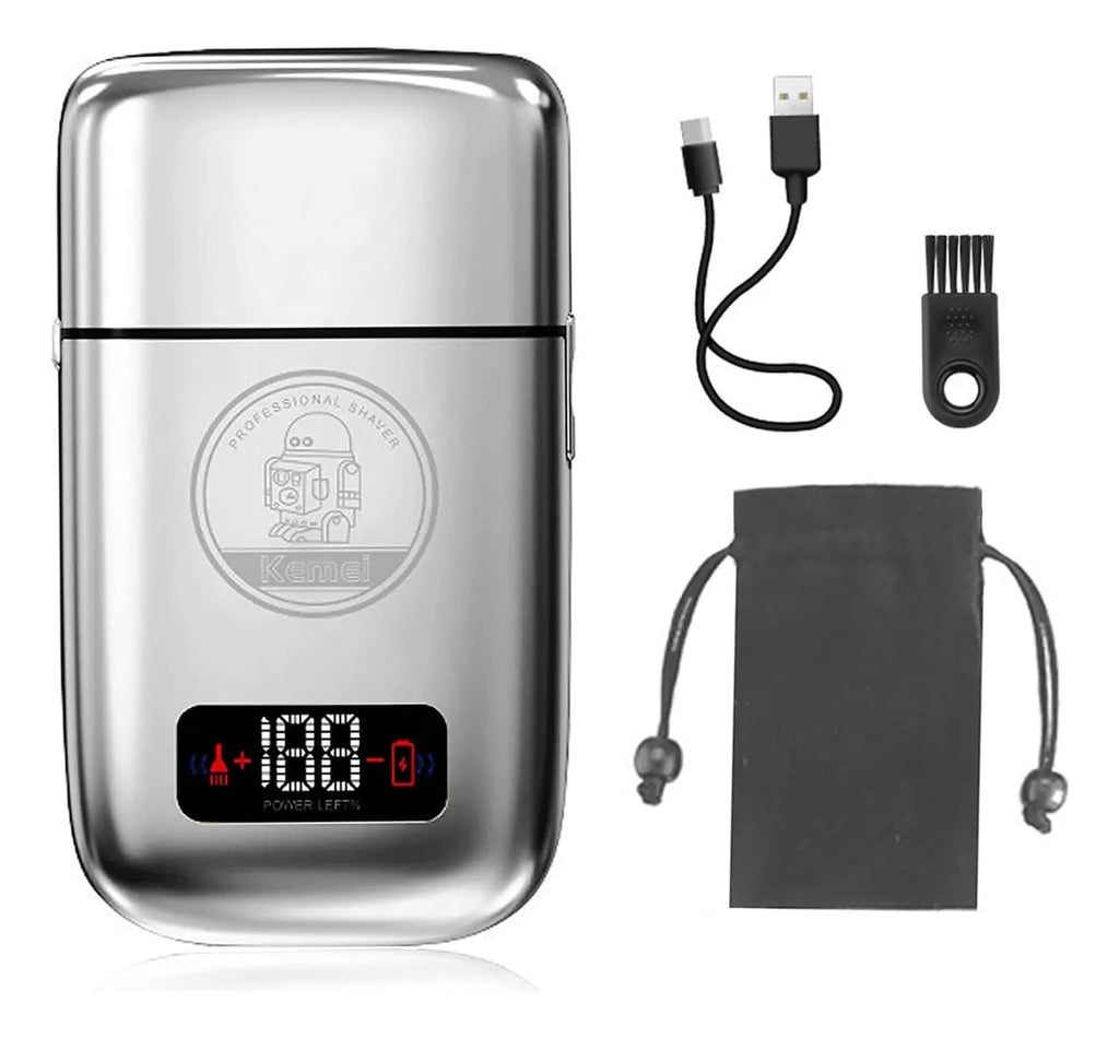 Kit de Barbería Profesional Kemei: Clipper 1986 + Trimmer i32S + Shaver TX1
