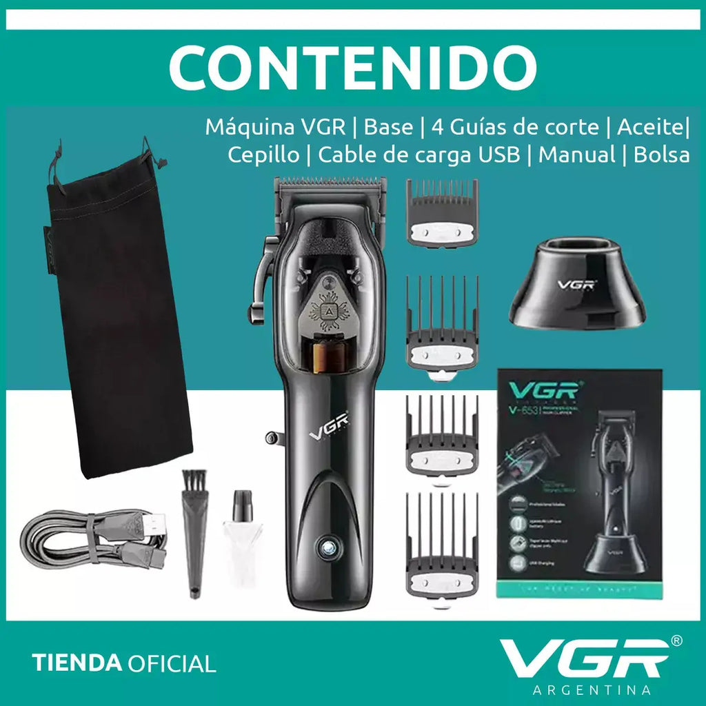 Máquina VGR V-653 Cortadora de Pelo Profesional Recargable 9000 RPM