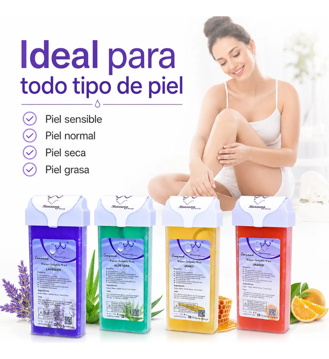 Pack 3 Ceras De Depilacion Roll On Profecionales