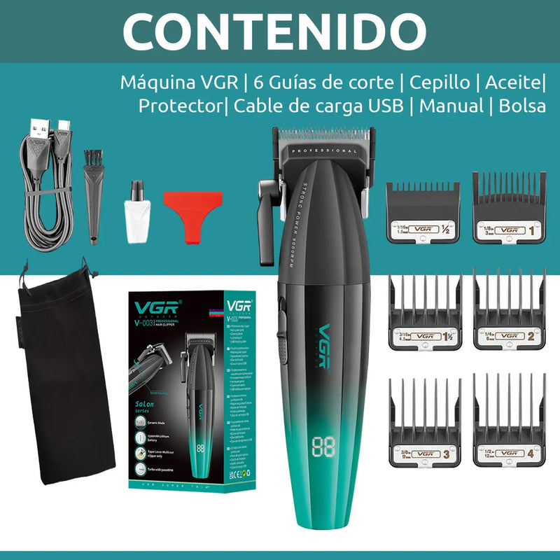 Máquina VGR V-003 Cortadora de Pelo Profesional Inalámbrica Portátil