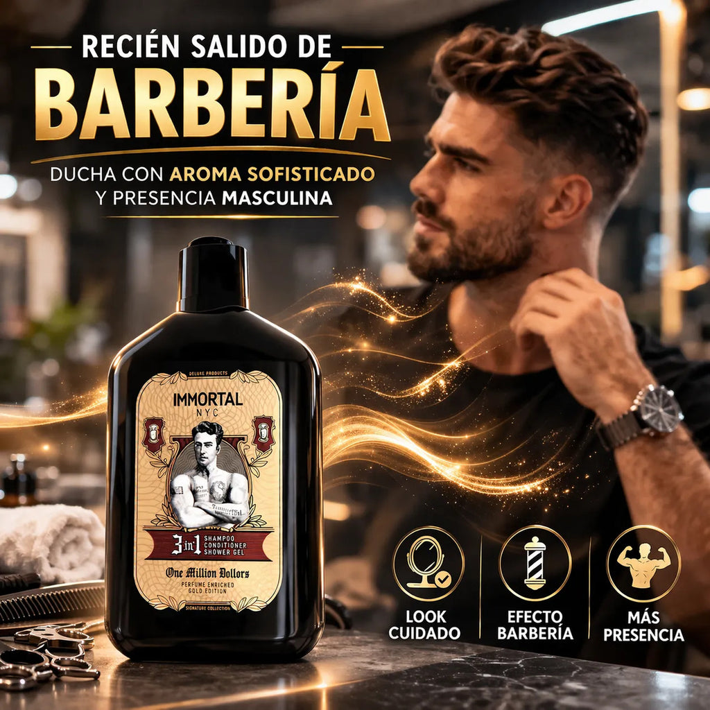Shampoo 3 En 1 Hombre Fragancia Duradera Immortal 500 Ml