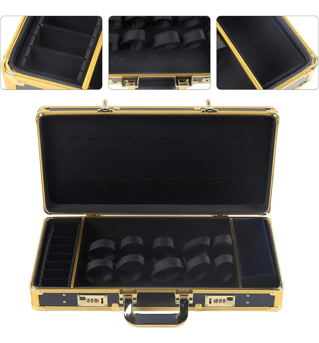 Maletín Barbería Profesional Porta Máquinas Tijeras Negro Premium