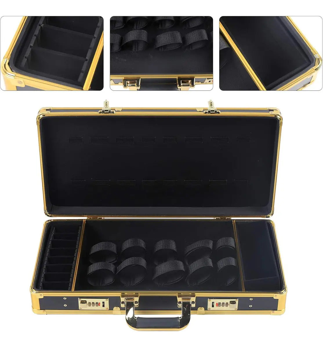 Maletín Barbería Profesional Porta Máquinas Tijeras Negro Premium