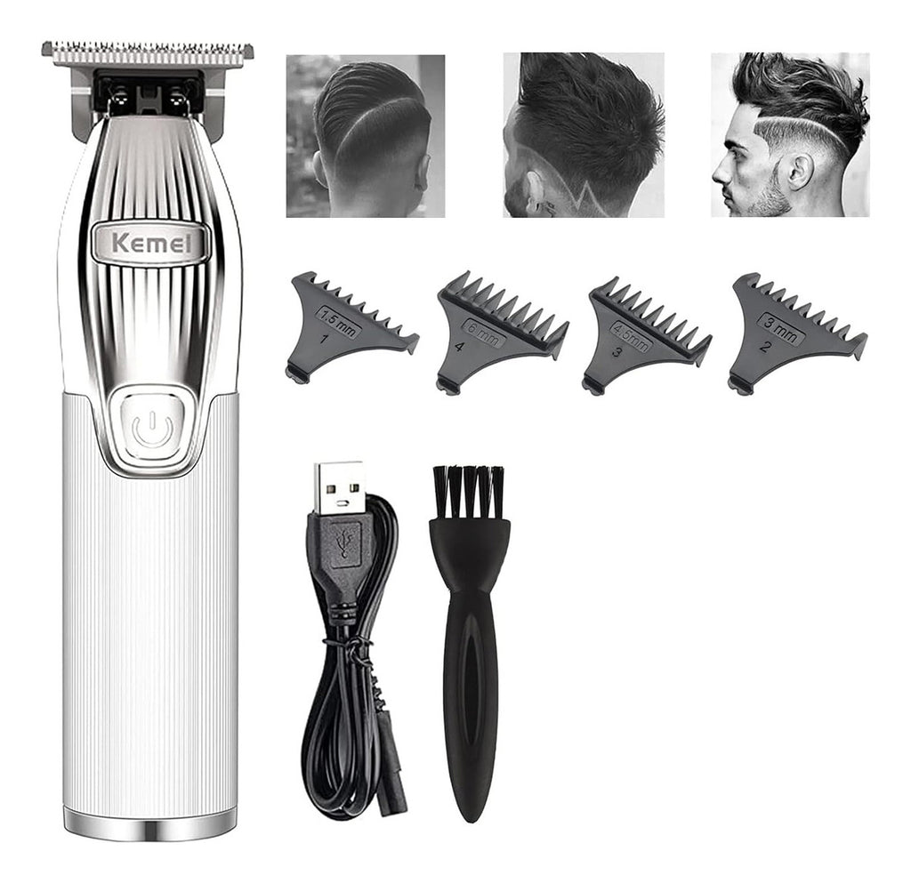 Kit de Barbería Profesional Kemei: Clipper 1986 + Trimmer i32S + Shaver TX1
