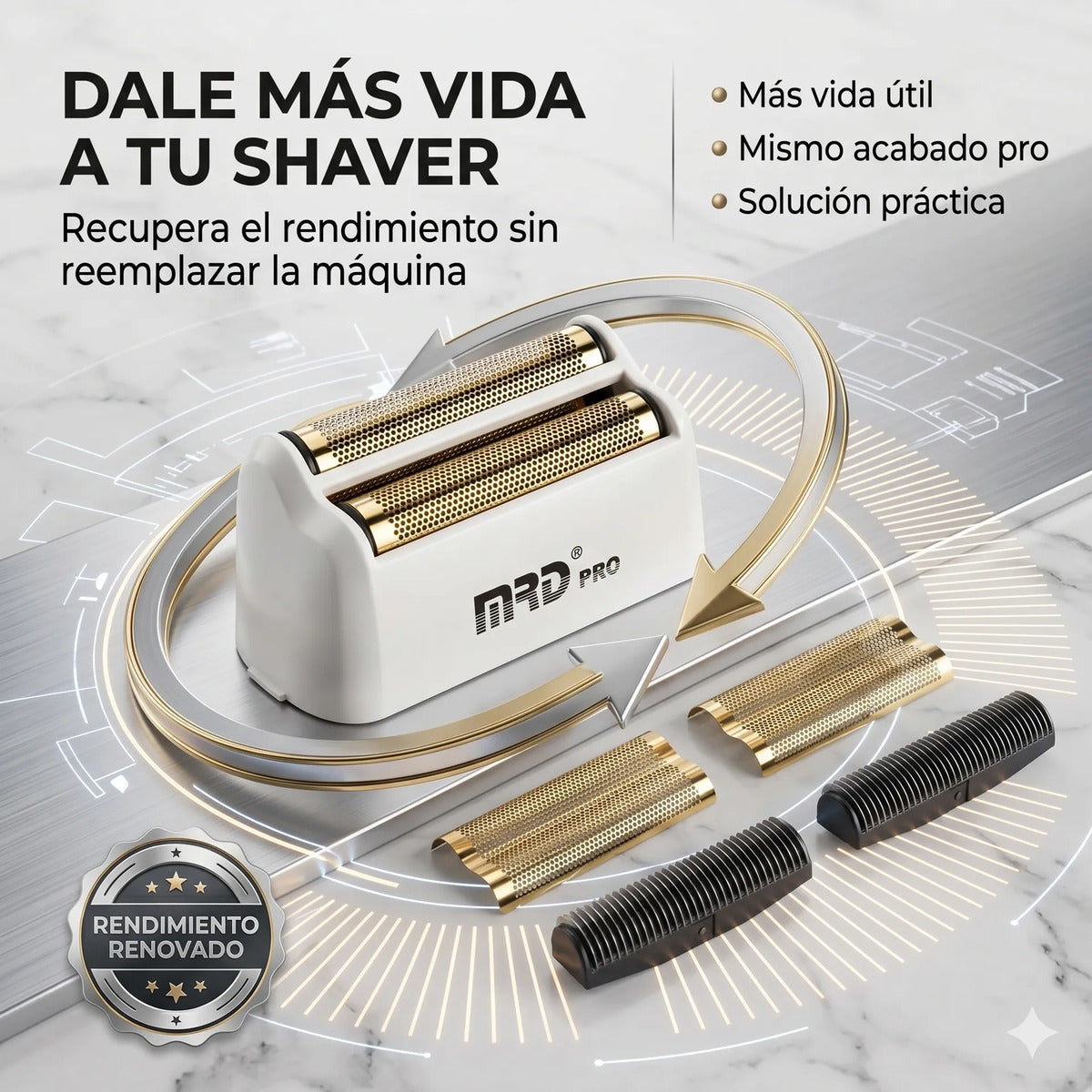 Repuesto Shaver Zb-999 Recupera Afeitado Corte Uniforme