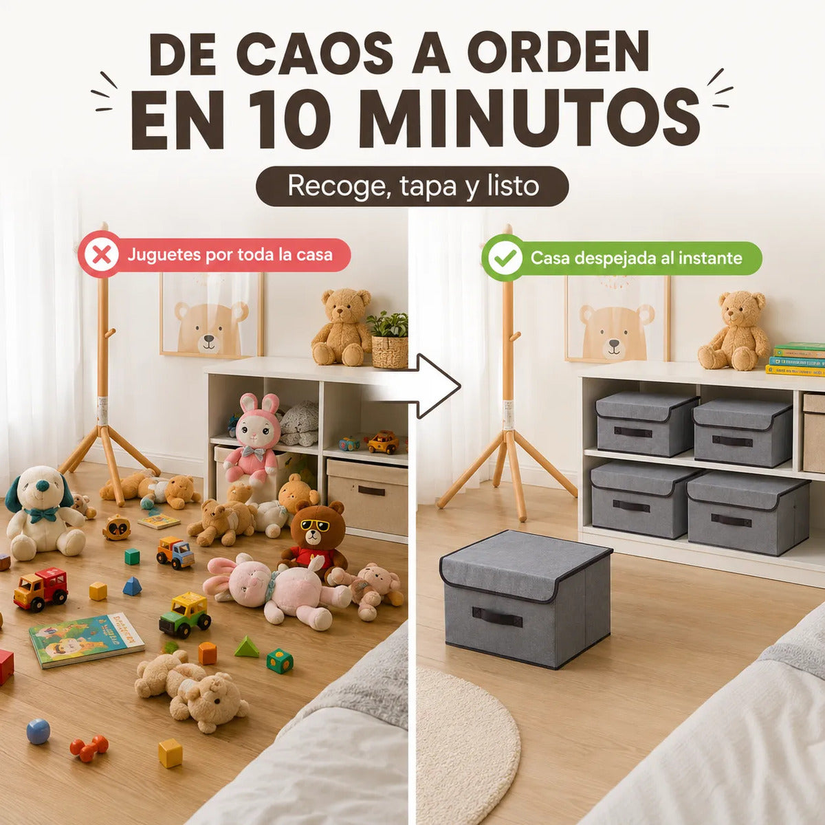 Cajas Organizadoras Plegables Pack 4 Closet Ropa Accesorios