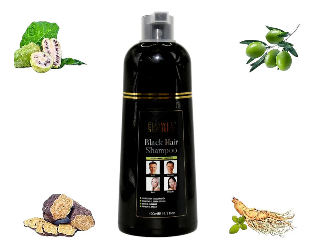 Shampoo Matizador Negro 400ml - Pigmento Natural para Cabello y Barba