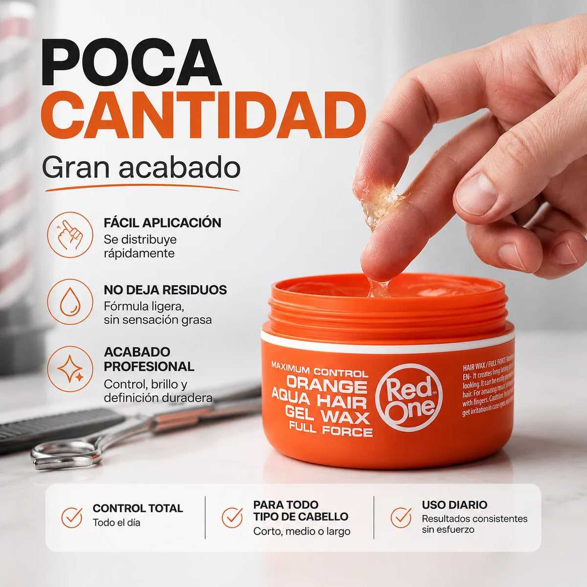 Cera Capilar Red One Orange Hair Wax Full Force 150ml