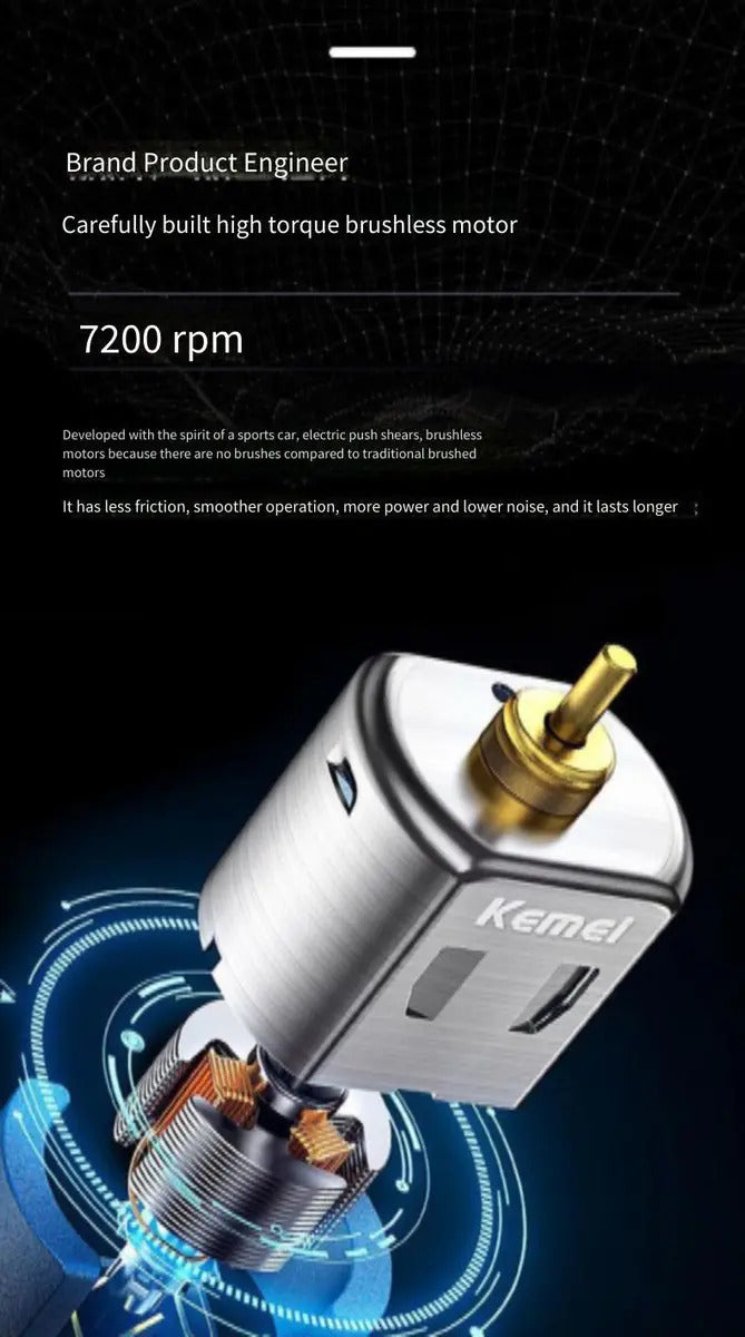 Trimmer Profesional Kemei KM-2299: Patillera Inalámbrica de Alta Precisión 7200 SPM