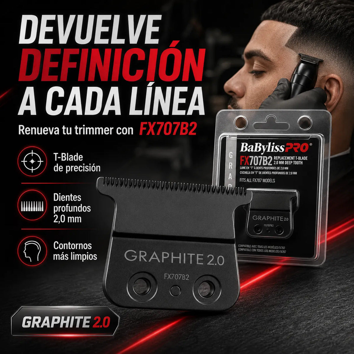 Cuchilla Babyliss Fx707b2 Para Líneas Precisas Graphite 2.0